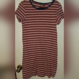 Women Striped Dress Pull Over Tshirt Style Size S